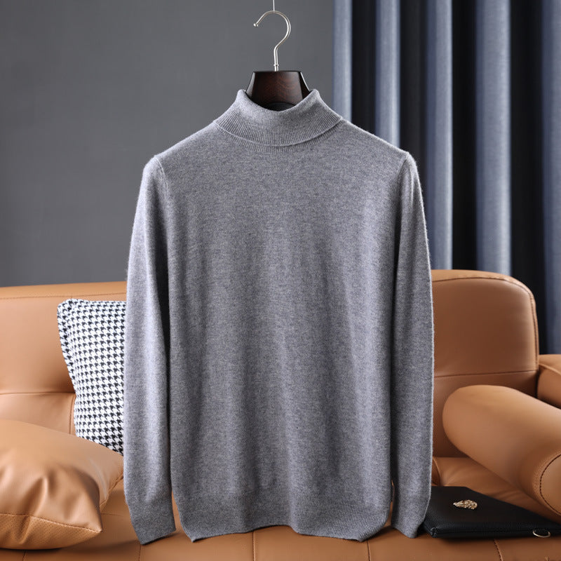 Men's Fine Turtleneck Sweater in Slim Minimal Silhouette made of Wool-Cashmere Mix Mune Fashion