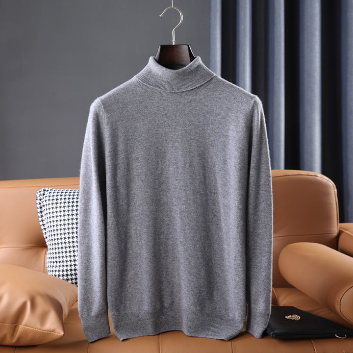 Men's Fine Turtleneck Sweater in Slim Minimal Silhouette made of Wool-Cashmere Mix Mune Fashion