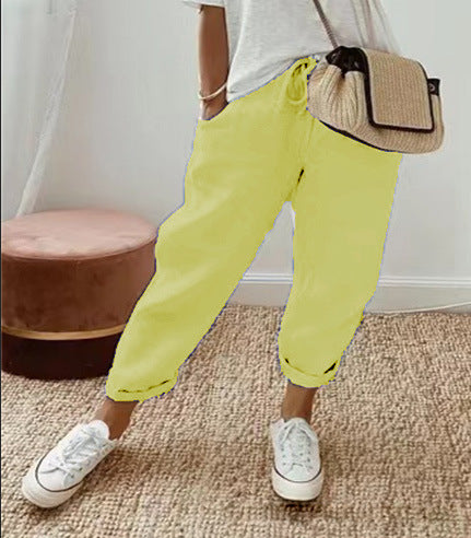 Women's Loose Printed Jogger with Drawstring and Cuffed Hem Mune Fashion