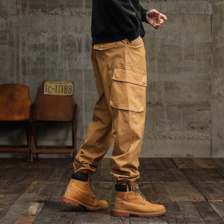 Men's Cargo Jogger Pants with Utility Pockets and Elastic Cuffs Mune Fashion