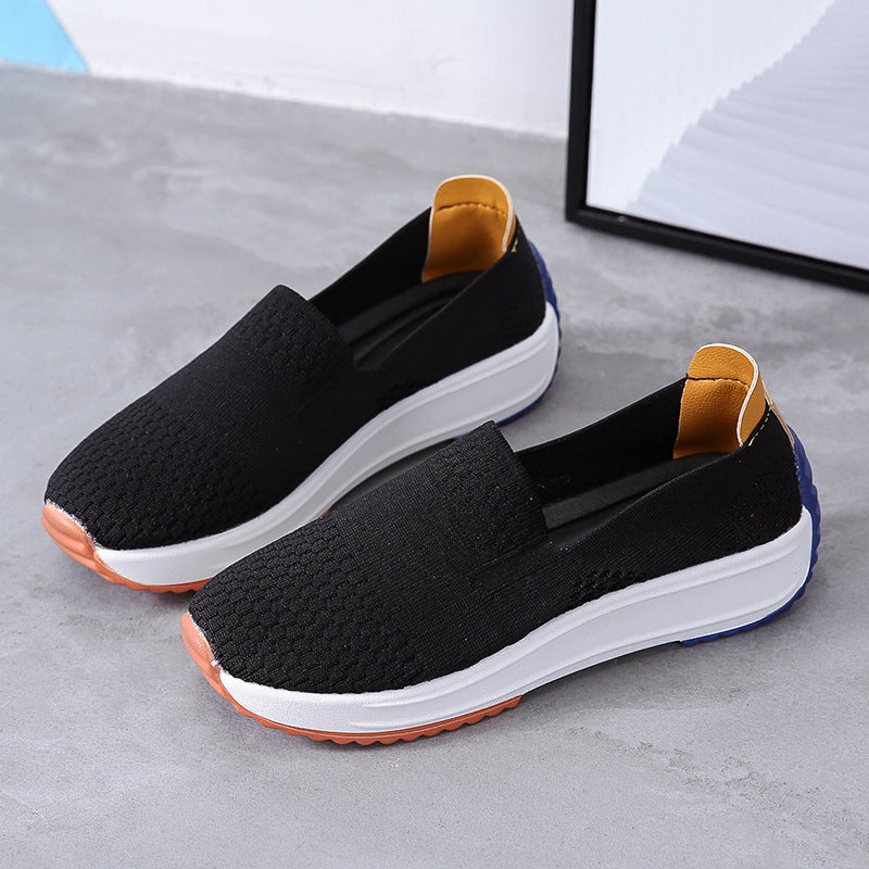Women's Slip-On Platform Sneaker with Knitted Upper Mune Fashion