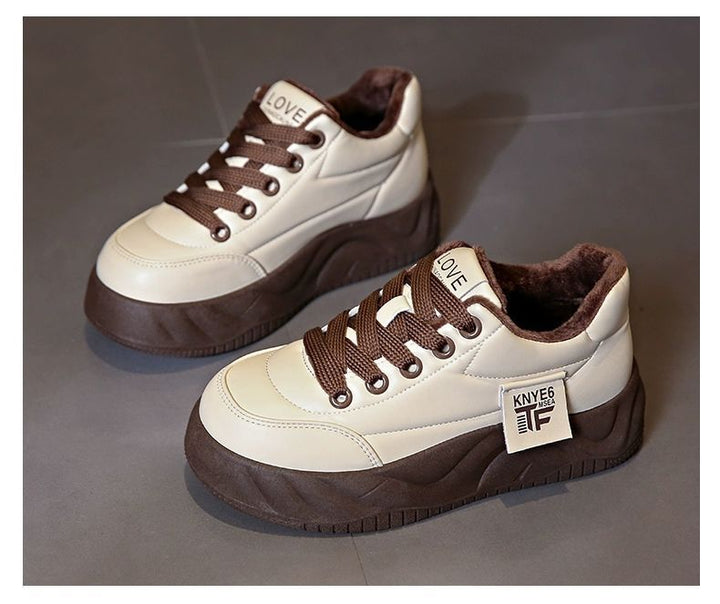 Women Fleece-lined Chunky Sneakers with non-slip sole and fashionable design Mune Fashion