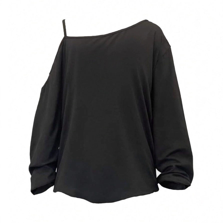 Women's nan asymmetrical off-shoulder sweatshirt with tour print and oversized fit Mune Fashion