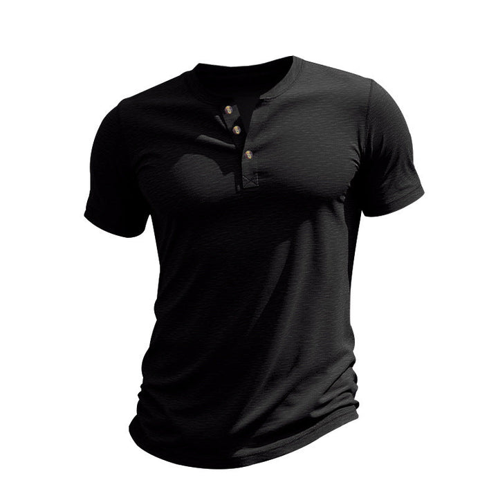 Men's Short Sleeve Henley T-Shirt made of soft cotton with decorative button placket Mune Fashion