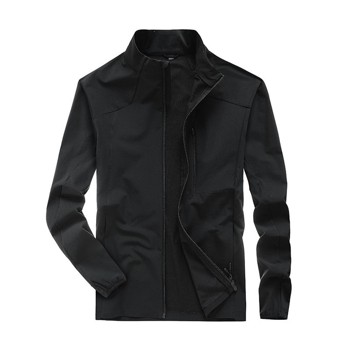 Men's Technical Softshell Jacket with High Stand-Up Collar, Breathable Membrane & Minimalist Zipper Pockets Mune Fashion