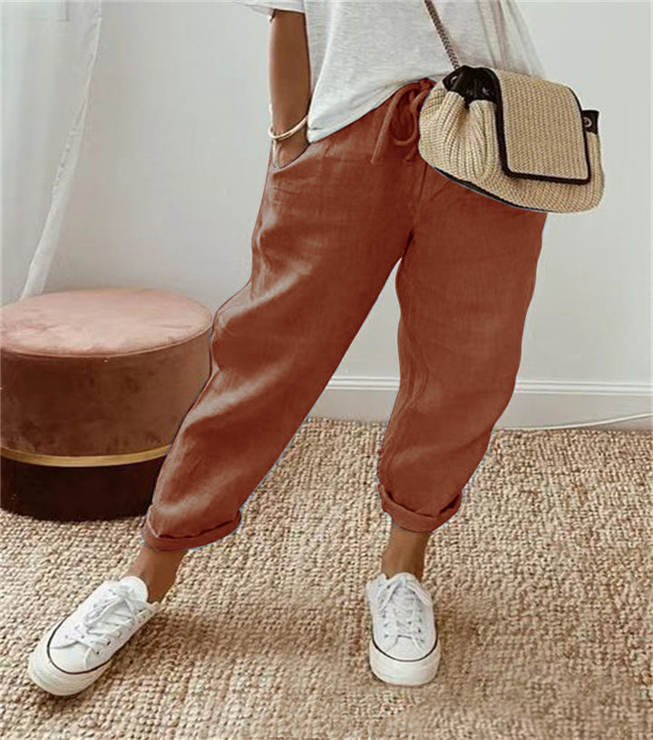 Women's Loose Printed Jogger with Drawstring and Cuffed Hem Mune Fashion