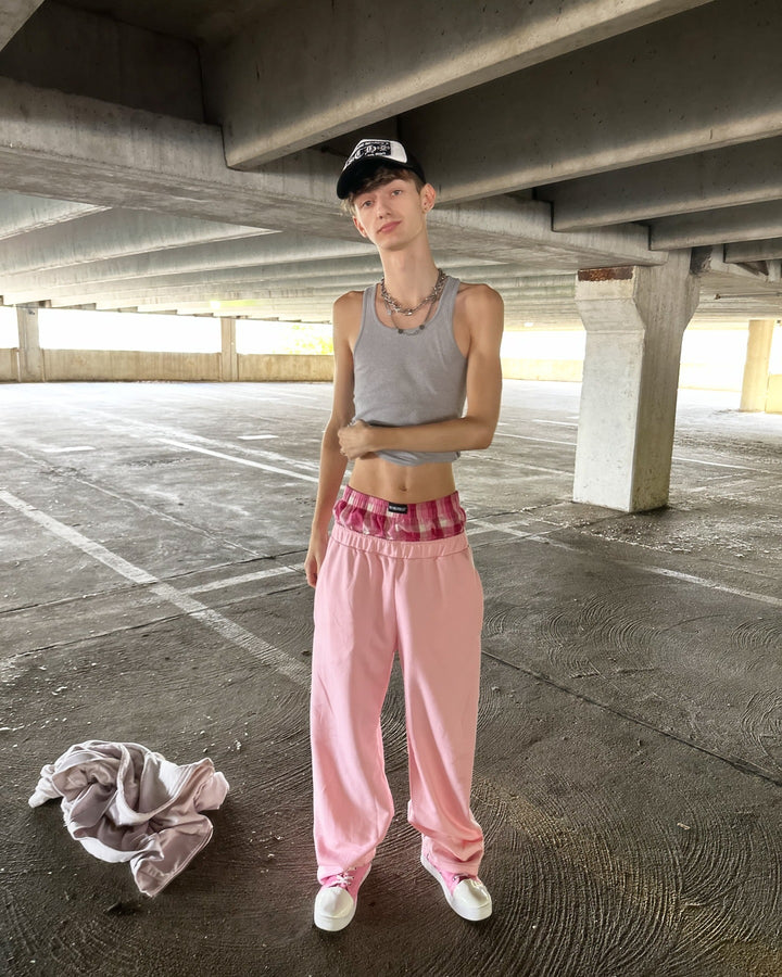 Women's casual jersey lounge pants with elastic waistband and wide leg Mune Fashion