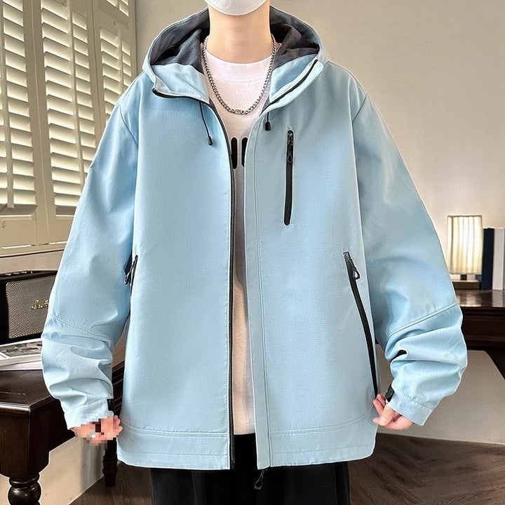 Men's Boxy Hooded Softshell Jacket with Concealed Zip, Multifunctional Zipper Pockets & Oversized Cut Mune Fashion