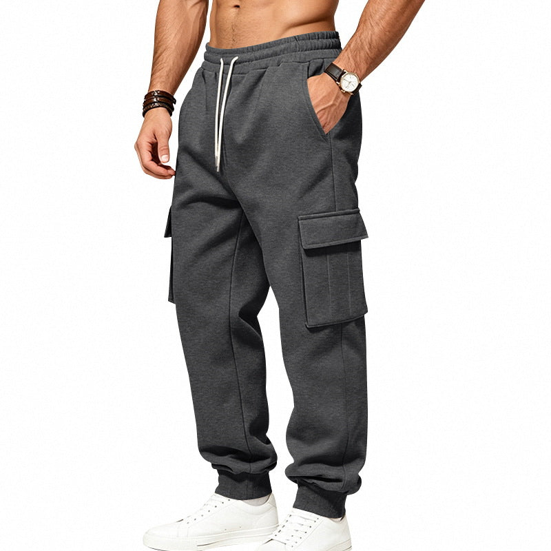 Men's loose-fitting cargo joggers with elastic waistband and large flap pockets Mune Fashion