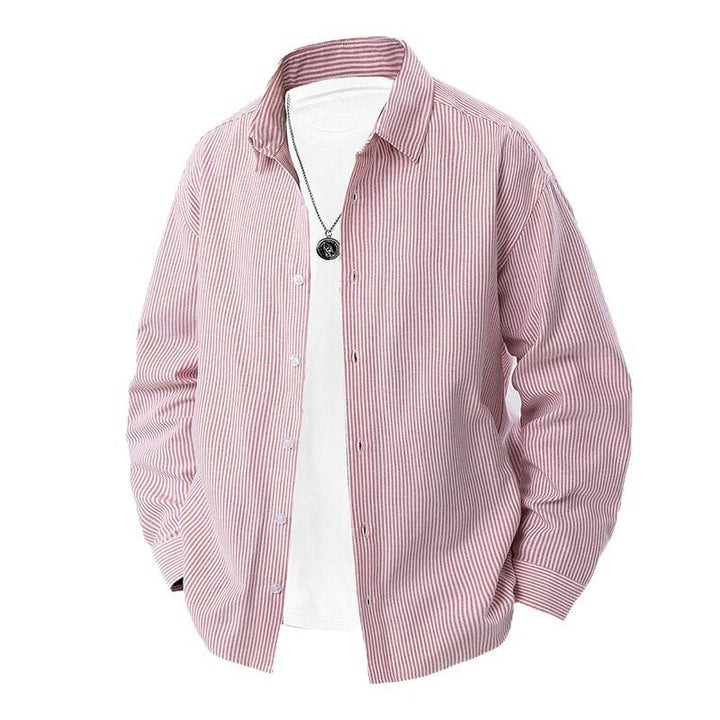 Men's striped overshirt with relaxed fit and Kent collar Mune Fashion