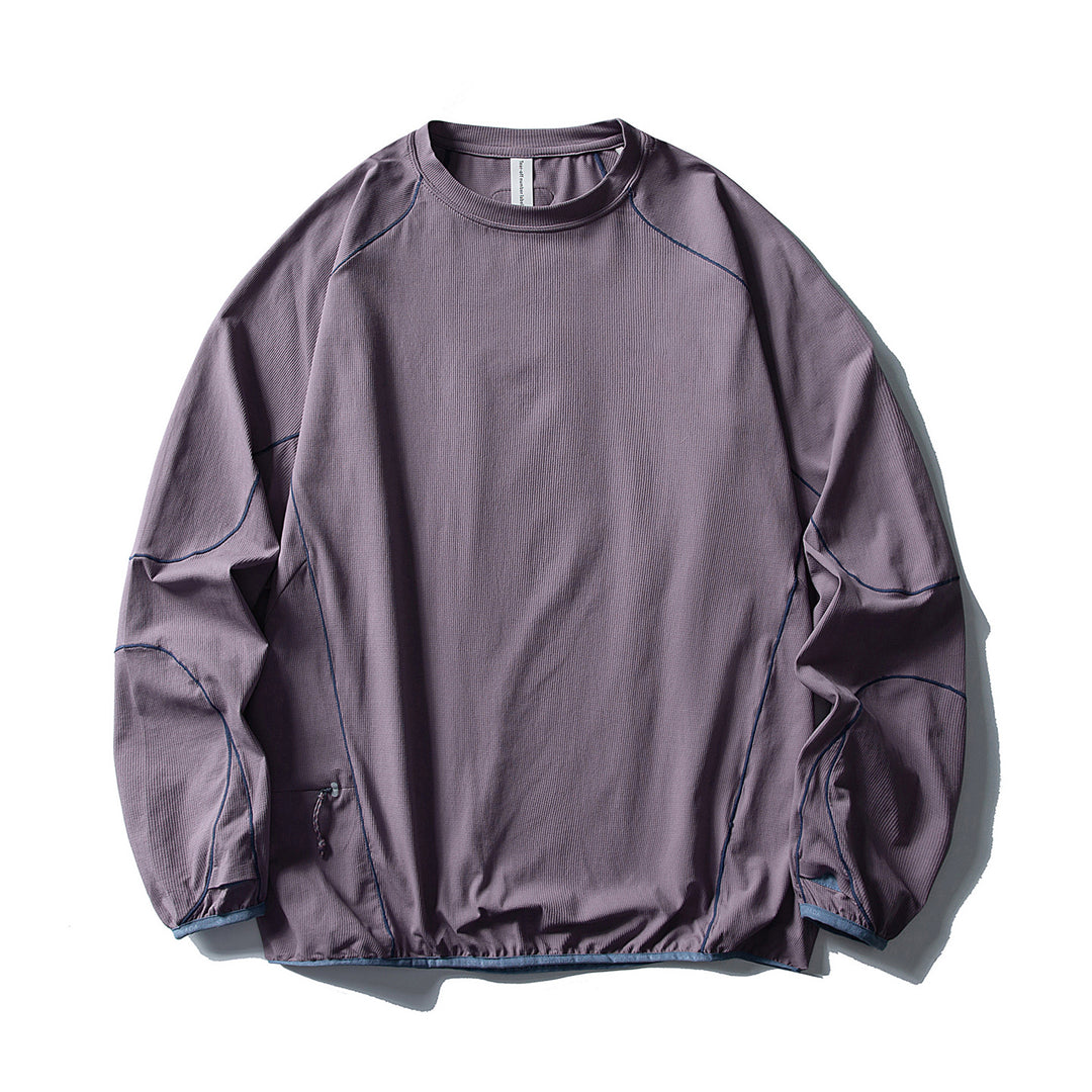 Unisex Technical Oversized Crew Neck Sweater with Flatlock Seams and Side Zipper Pocket Mune Fashion