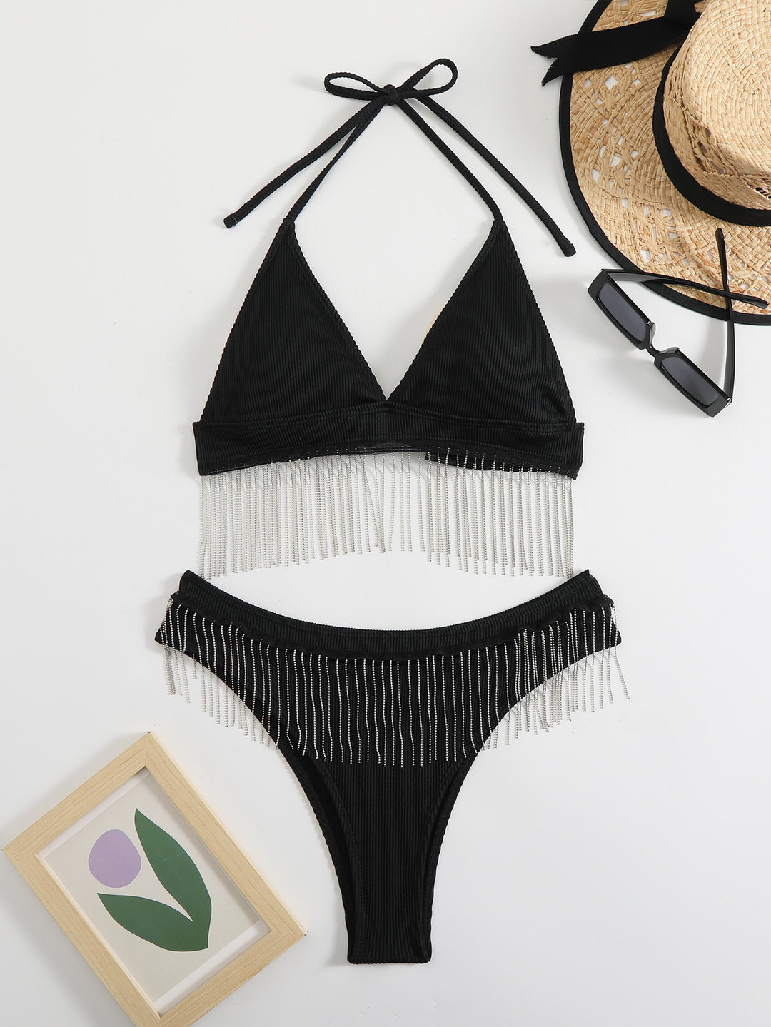 Women Triangle Bikini with Festive Fringe Design Mune Fashion