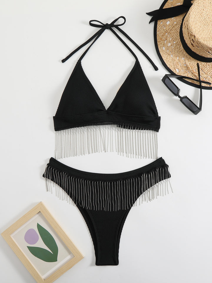 Women Triangle Bikini with Festive Fringe Design Mune Fashion