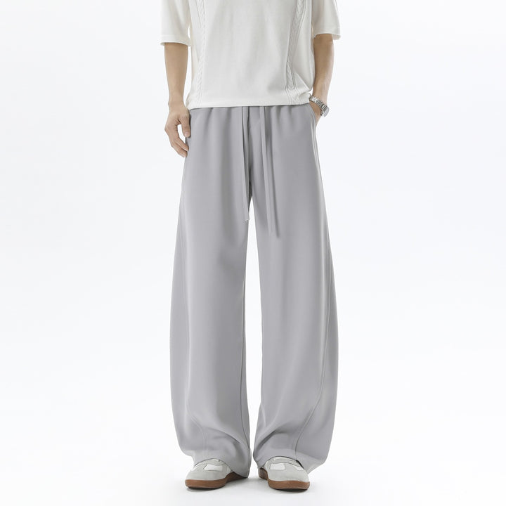Men's Wide Relaxed Casual Pants with Drawstring Waist & Flowing Silhouette Mune Fashion