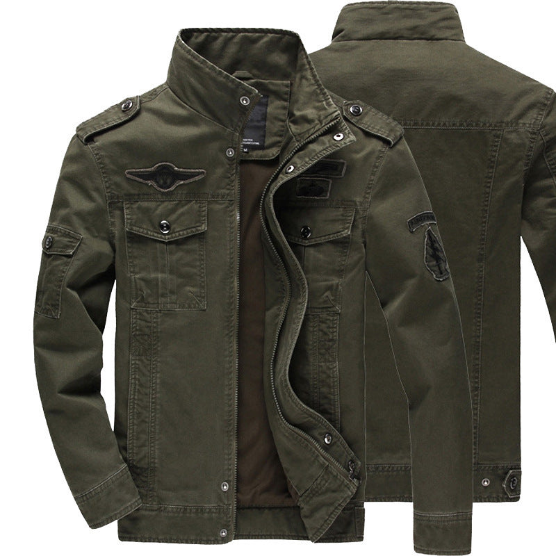 Men's Fashionable Utility Jacket with High Collar and Multiple Pockets Mune Fashion