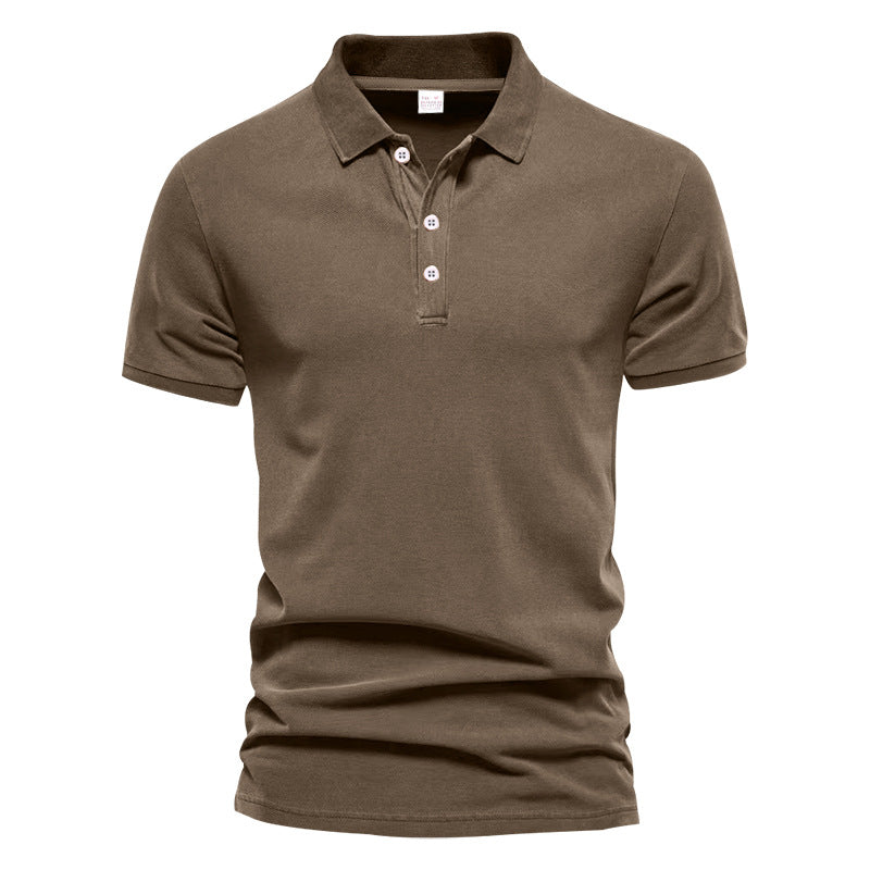 Men's breathable cotton polo shirt short sleeves with classic collar and ribbed cuffs Mune Fashion
