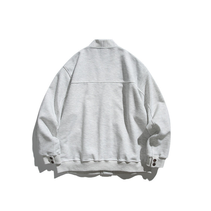 Unisex Oversized cardigan jacket made of heavyweight French terry with V-neck and patch pockets