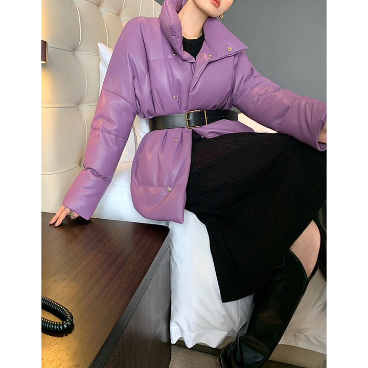 Ladies Fashion Transitional Jacket with High Collar Mune Fashion
