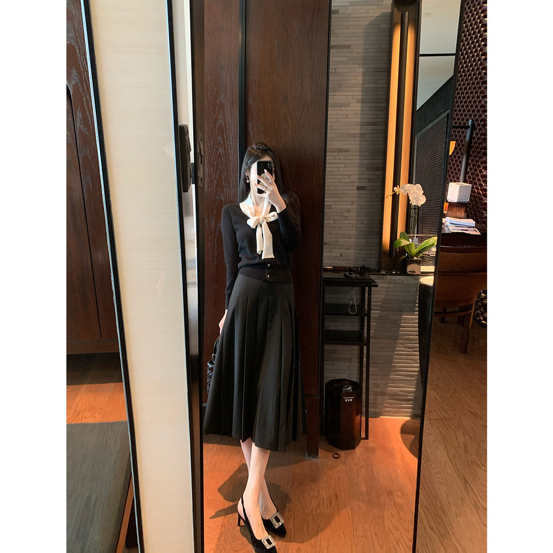 Women Elegant Pleated Skirt Mune Fashion