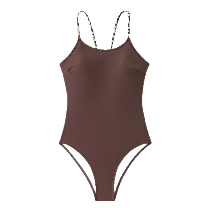 Womens High Cut One Piece with Leopard Print Mune Fashion