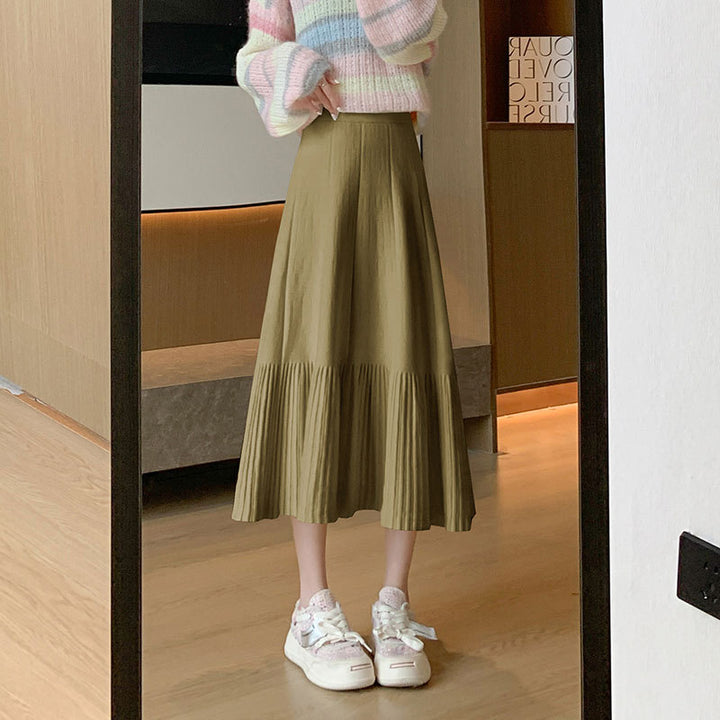 Women's Pleated Midi Skirt made of soft material Mune Fashion