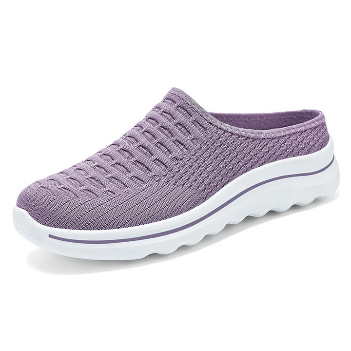 Women's seamless knitted comfort mule with breathable 3D mesh upper and shock-absorbing lightweight profile sole Mune Fashion