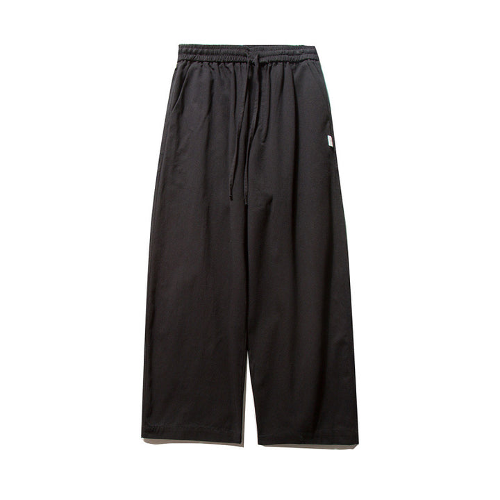 Unisex Wide Culotte Pants with Elastic Waistband and Drawstring Mune Fashion