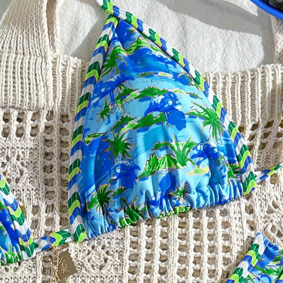 Women's High-Quality Triangle Bikini with Maritime Motif Mune Fashion
