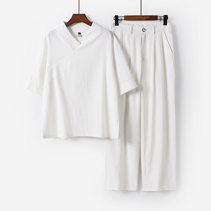 Unisex Locker fitting lounge set in kimono style with three-quarter sleeves and elastic waistband trousers Mune Fashion