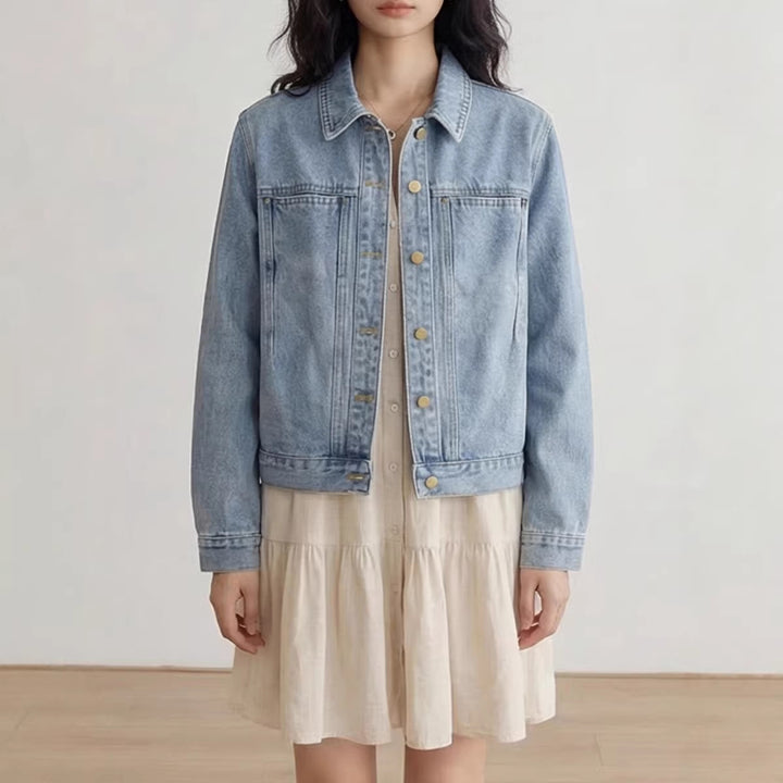 Damen Denimjacke mit Knopfleiste Mune Fashion