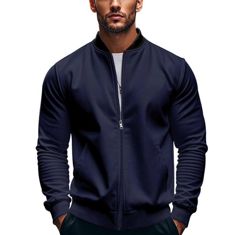 Men's bomber in modern minimal style with stand-up collar, elastic hem and functional seam pockets Mune Fashion