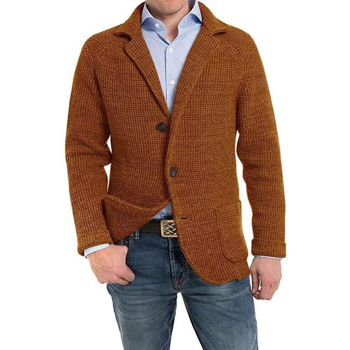 Men's structured knit blazer with patch pockets Mune Fashion