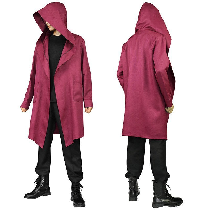 Unisex multi-layered hooded cloak with wide drape and satin ribbon closure Mune Fashion