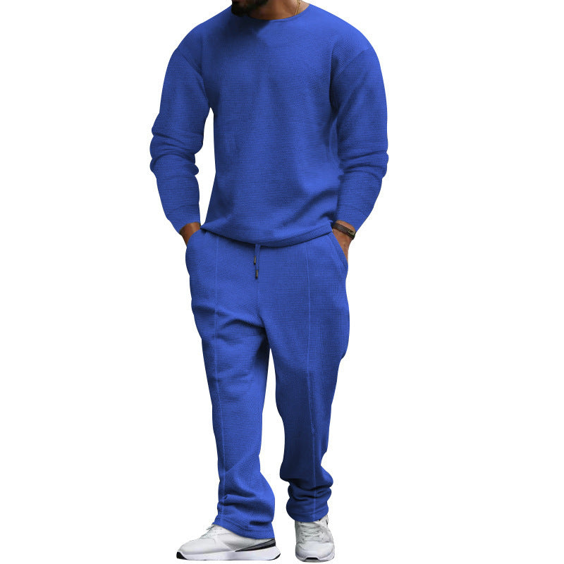 Men's structured lounge set with round neck sweater and tapered seam joggers Mune Fashion