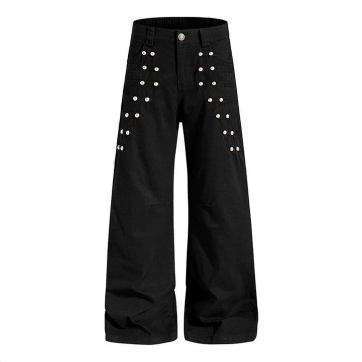 Women High-waisted Wide Culotte Pants with Grommet Detail Mune Fashion