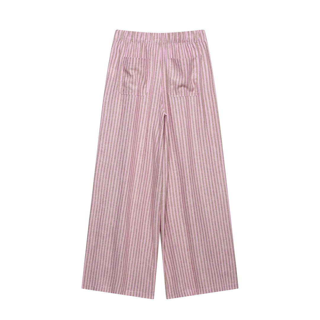 Women's High-Waisted Culotte Pants with Wide Leg, Drawstring and Front Slit Mune Fashion