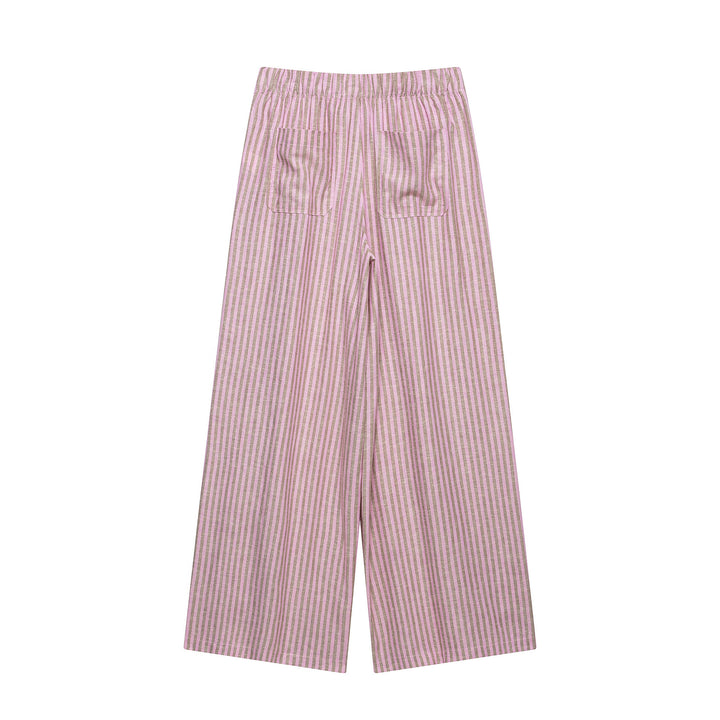 Women's High-Waisted Culotte Pants with Wide Leg, Drawstring and Front Slit Mune Fashion