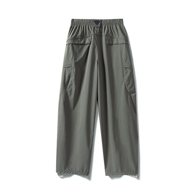 Men's Tech Cargo Pants made of wind and water-repellent nylon with elastic waistband & multifunctional pockets Mune Fashion