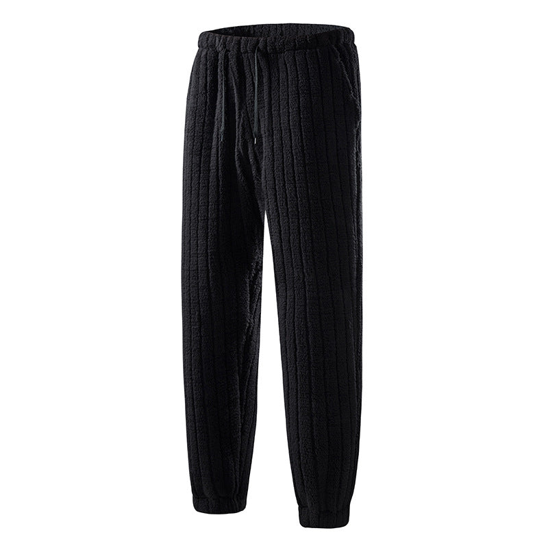 Damen Gefütterte Kuschelhose mit Rippstruktur, elastischem Bund und Tunnelzug Mune Fashion
