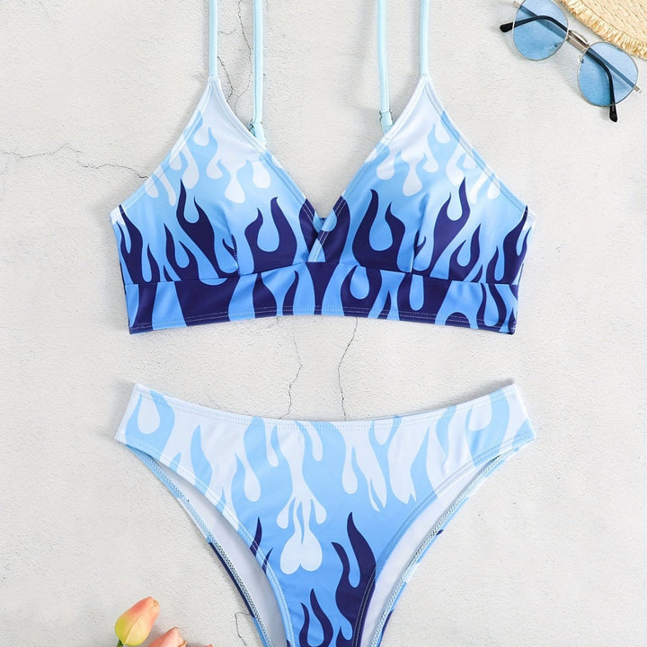 Women Triangular Bikini with exciting flame pattern Mune Fashion