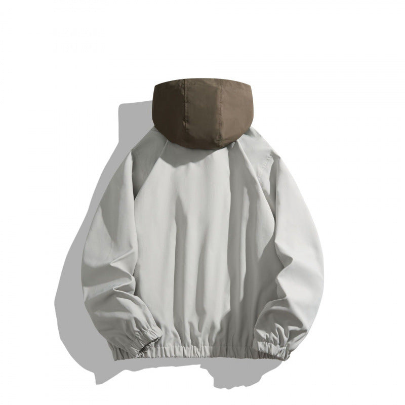 Unisex Oversize Half-zip Hoodie with Contrast Hood, Zipper Pockets and Elastic Hem Mune Fashion