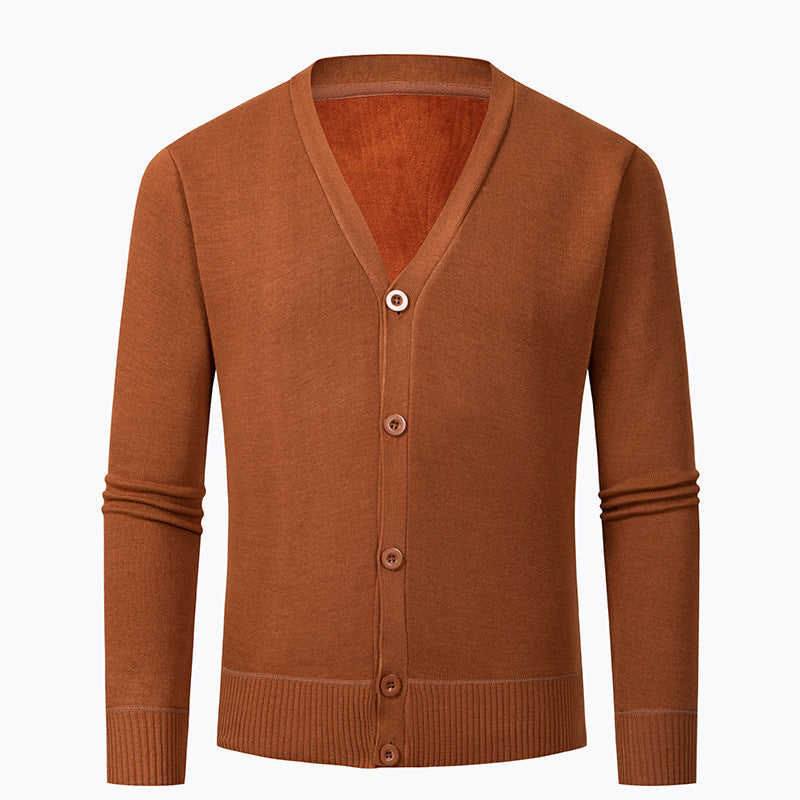 Men's cardigan with V-neck and buttonless design Mune Fashion