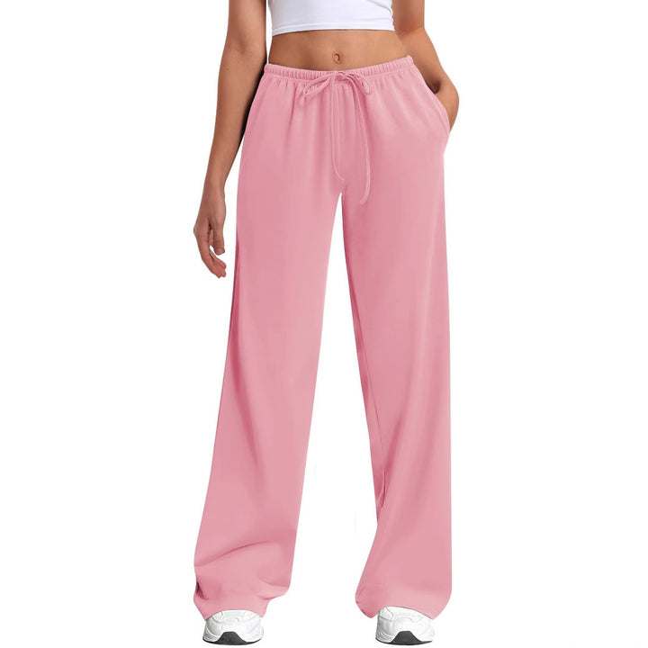 Ladies high-waisted wide joggers with elastic comfort waistband and drawstring Mune Fashion