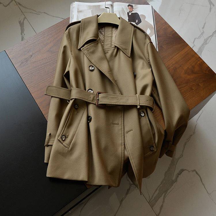 Ladies Fashionable Trench Coat with Waist Belt Mune Fashion 1789268628