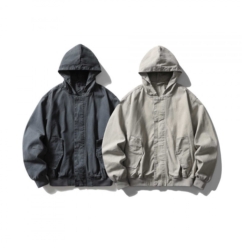Unisex Boxy-Hoodie-Blouson jacket with concealed front and flap pockets Mune Fashion