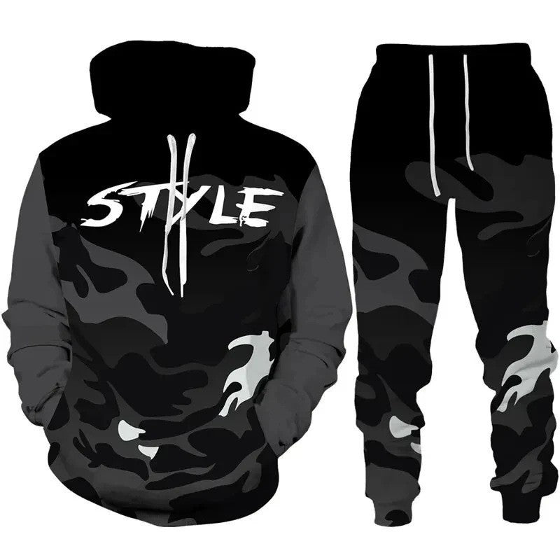 Men's Stylish Hoodie Sweatshirt and Jogging Pants Set Mune Fashion