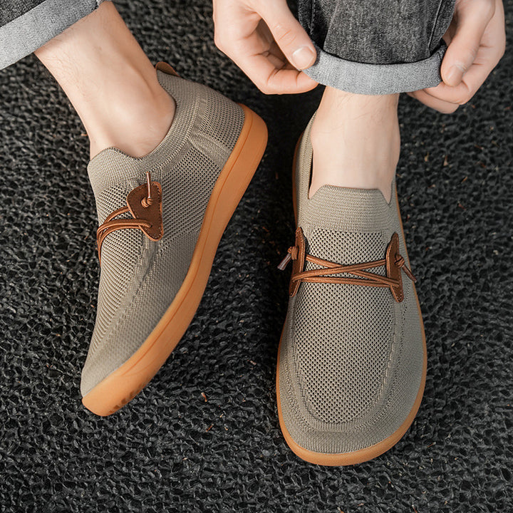 Men's breathable knit slip-on sneakers with elastic entry and cushioned lightweight sole Mune Fashion