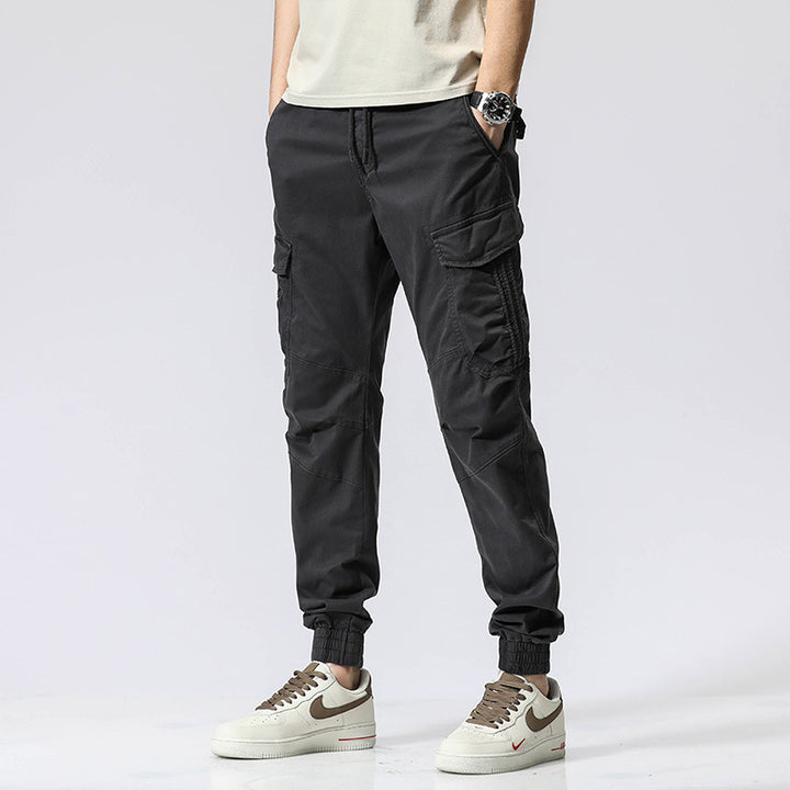 Herren Cargo-Joggerhose mit ergonomischen Kniepasse, elastischem Tunnelzugbund und großvolumigen Klappentaschen Mune Fashion