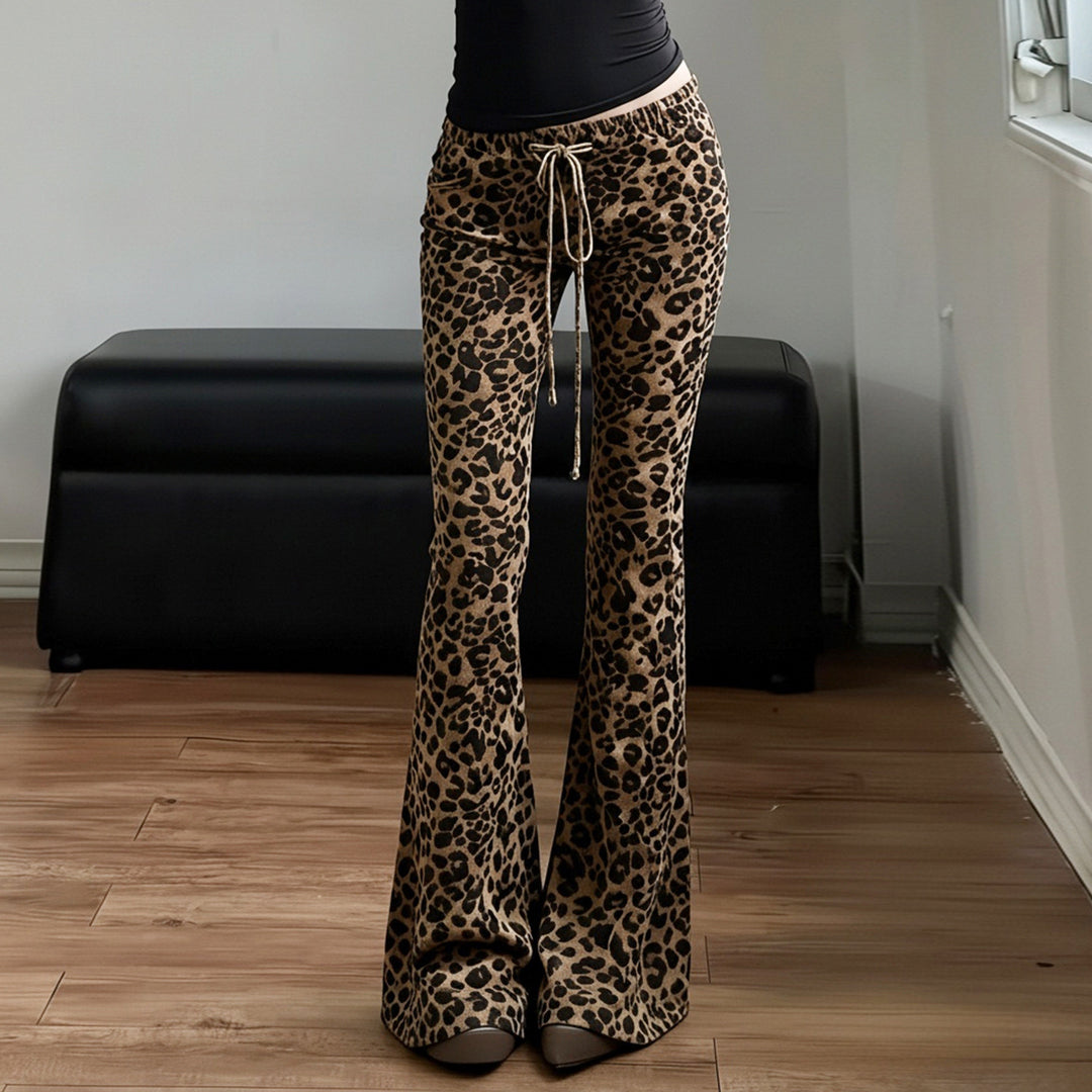 Women's flared trousers with high comfort waistband and elastic jersey material Mune Fashion