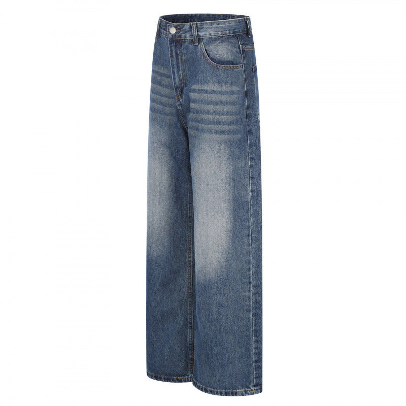 Women High-waist jeans with wide leg and vintage wash Mune Fashion